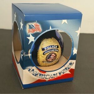 American Pride Police Christmas Ornament USA New